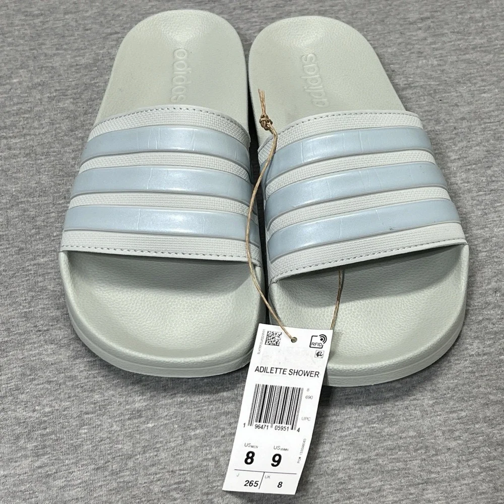 Adidas Adilette Shower Unisex Slip On Slide Sandal Shoe Men's 8 Women's 9
